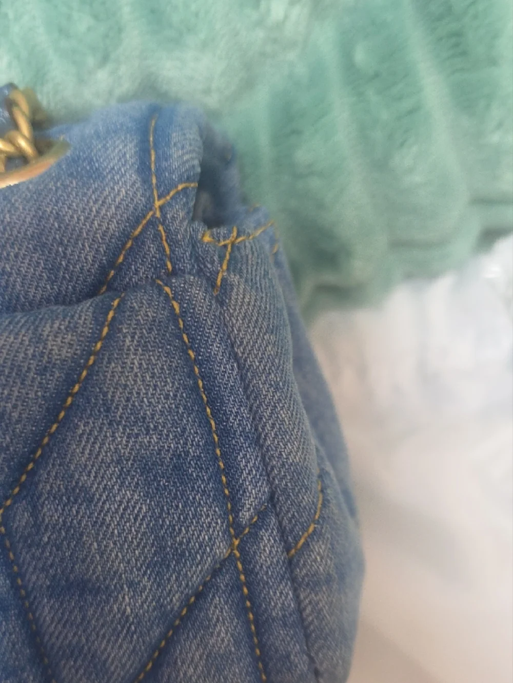 Coach Quilted Tabby 20 Denim Shoulder Bag with Brass 'C' - Blue Denim - Picture 8 of 16